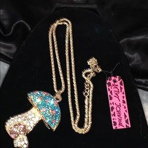Betsey Johnson Bling Mushroom 🍄 Necklace